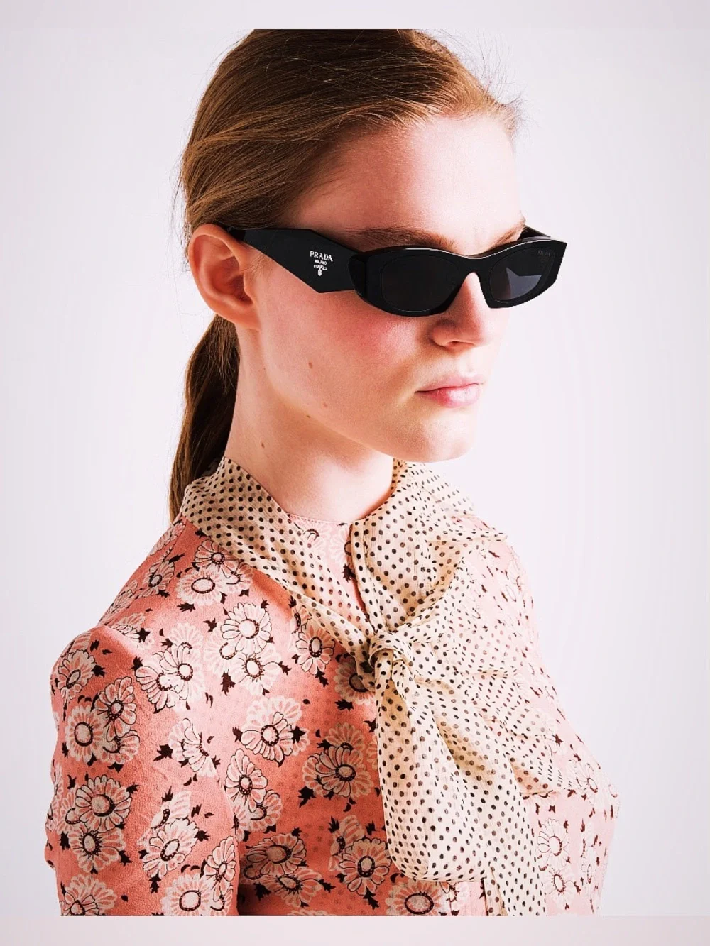 Prada SPRB16 Black Cat-Eye Sunglasses